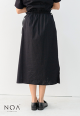 UTANO Slit Drawstring Skirt - Black