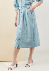 WATTAN Buttoned Skirt - Blue