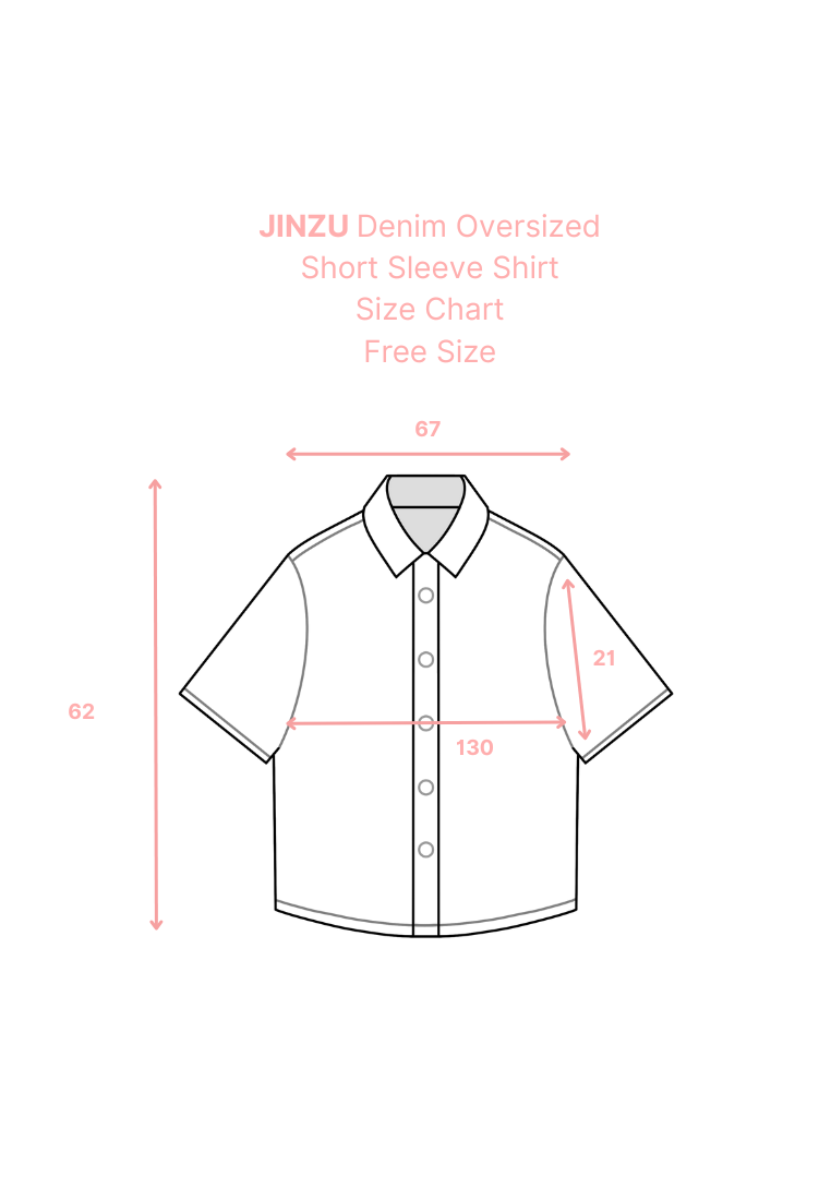JINZU Denim Oversized Short Sleeve Shirt