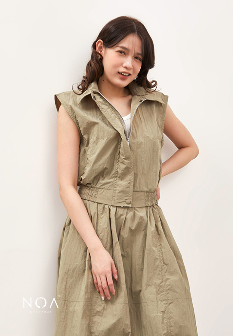 NOA STUDIO - KAZUE Nylon Vest - Green Sage