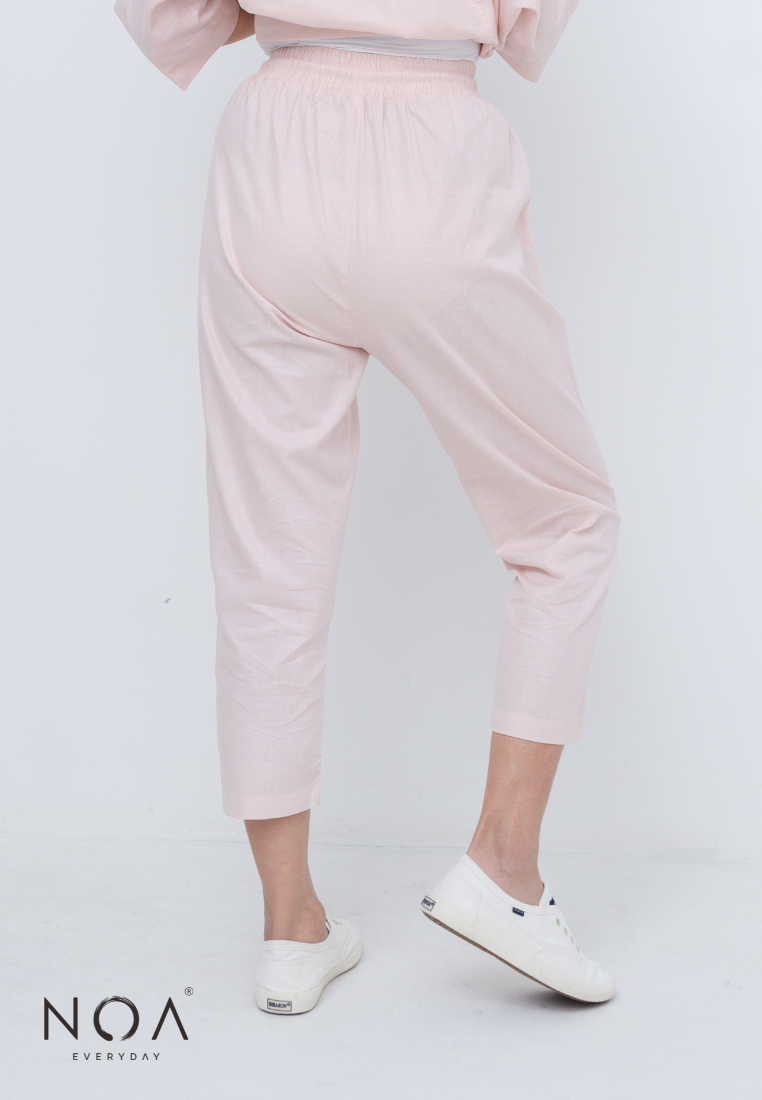 MISUMI Drawstring Linen Pants - Pink