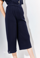 YASUKO Culottes Knitted Pants - Navy