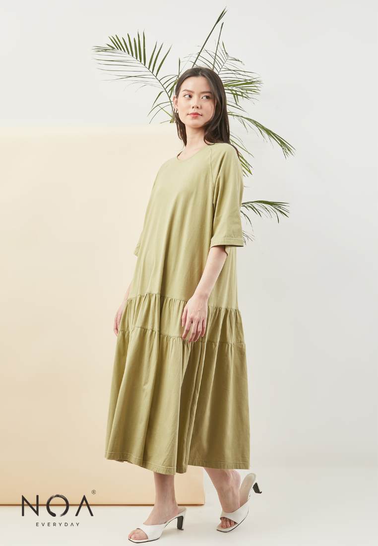 Offers ~ SHINA Ruffle Basic Dress - Olive