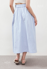 AERI Linen Flared Skirt - Baby Blue