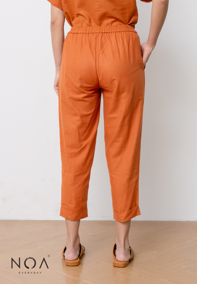Deals ~ AKIKO Basic Linen Pants - Terracotta