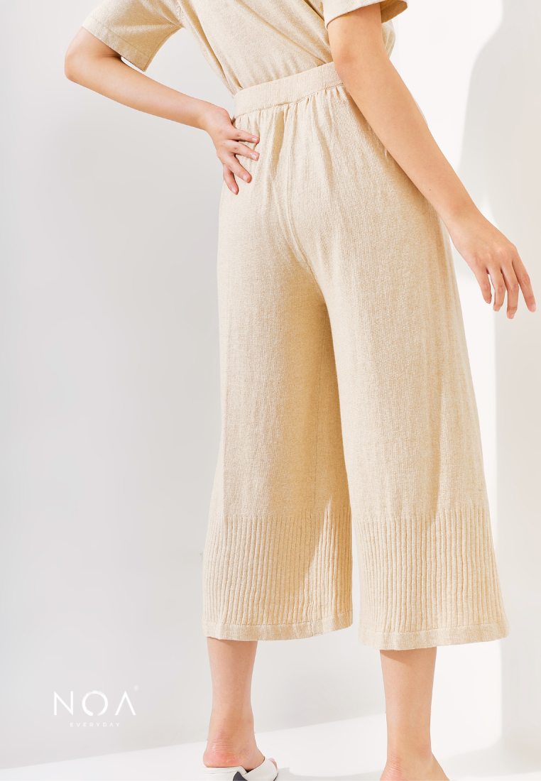 YASUKO Culottes Knitted Pants - Cream