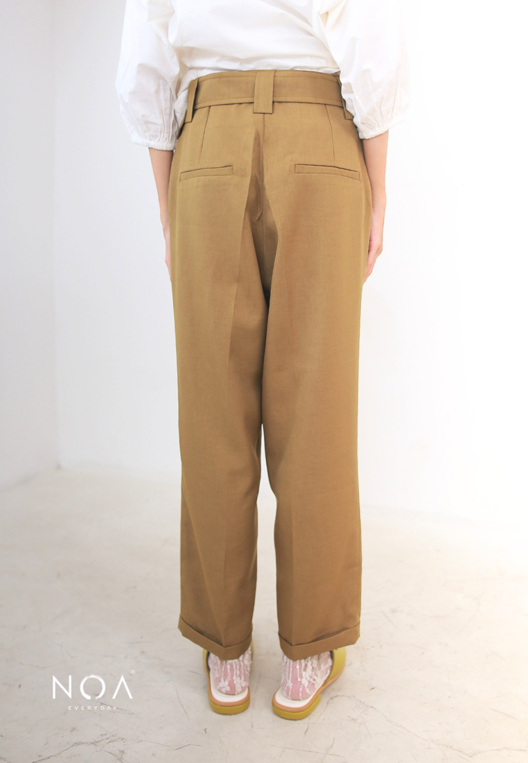 NATSUKI Straight Pants - Brown