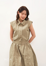 NOA STUDIO - KAZUE Nylon Vest - Green Sage