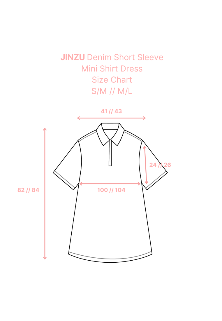 JINZU Denim Short Sleeve Mini Shirt Dress