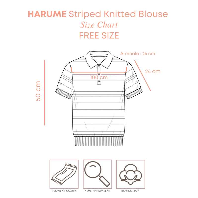 HARUME Striped Knitted Blouse
