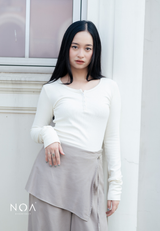 MIORI Rib Henley Long Sleeve Tee