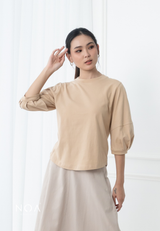 SEIJI PuffSleeve Basic T-Shirt - Cream