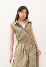 NOA STUDIO - KAZUE Nylon Vest - Green Sage