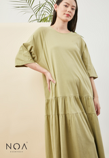 SHINA Ruffle Basic Dress - Olive