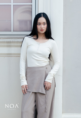 MIORI Rib Henley Long Sleeve Tee