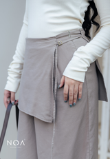 ICHIKA Linen Wrap Long Pants