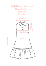 JINZU Denim Balloon Mini Sleeveless Dress