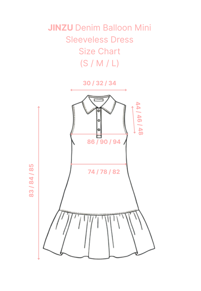 JINZU Denim Balloon Mini Sleeveless Dress
