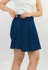AYUKA Denim Wrap Pleats Skort