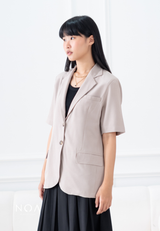 ARISA Short Sleeve Blazer - Cream