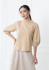 SEIJI PuffSleeve Basic T-Shirt - Cream