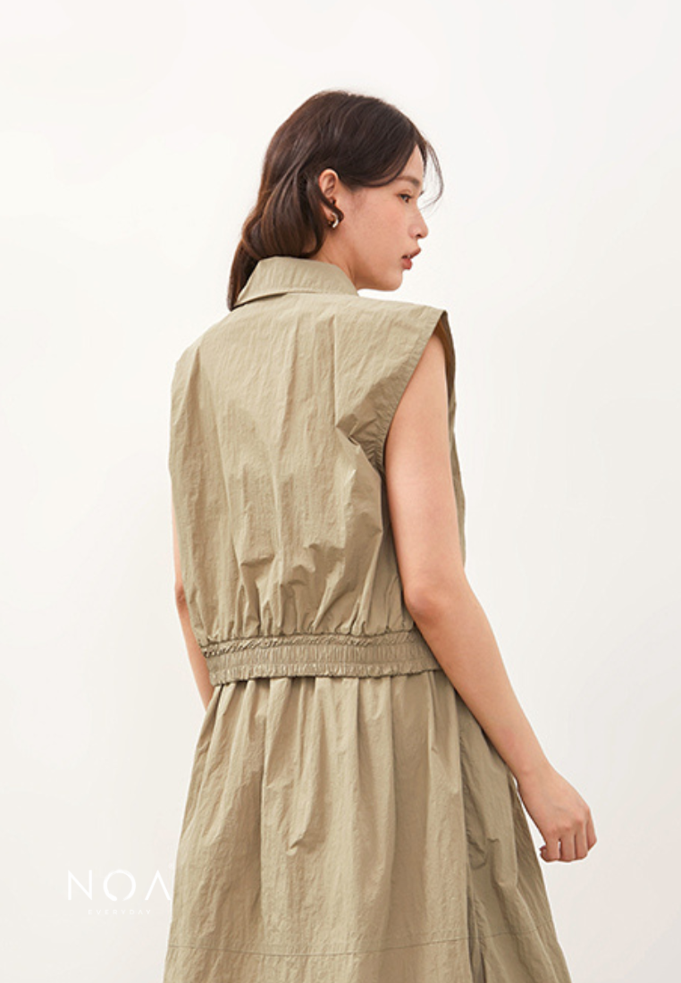 NOA STUDIO - KAZUE Nylon Vest - Green Sage