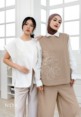 NOA X KUSUMANGGI - AMIRE Embroidery A-Line Sleevelees Blouse