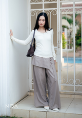 ICHIKA Linen Wrap Long Pants
