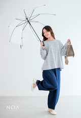 KIKU Striped Boxy Long Sleeve T-Shirt