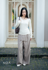 ICHIKA Linen Wrap Long Pants
