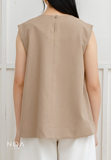 NOA X KUSUMANGGI - AMIRE Embroidery A-Line Sleevelees Blouse