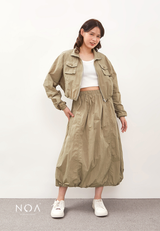 NOA STUDIO - KAZUE Cropped Nylon Jacket - Green Sage