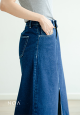 KAITO Denim Slit Midi Skirt