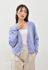 HOTARU Button Knitted Cardigan - Baby Blue