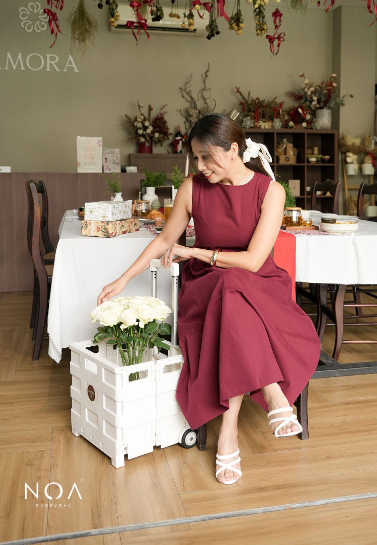 MIKA Cotton Sleeveless Flare Maxi Dress