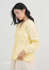 NATSU Linen Long Puff Sleeve Blouse