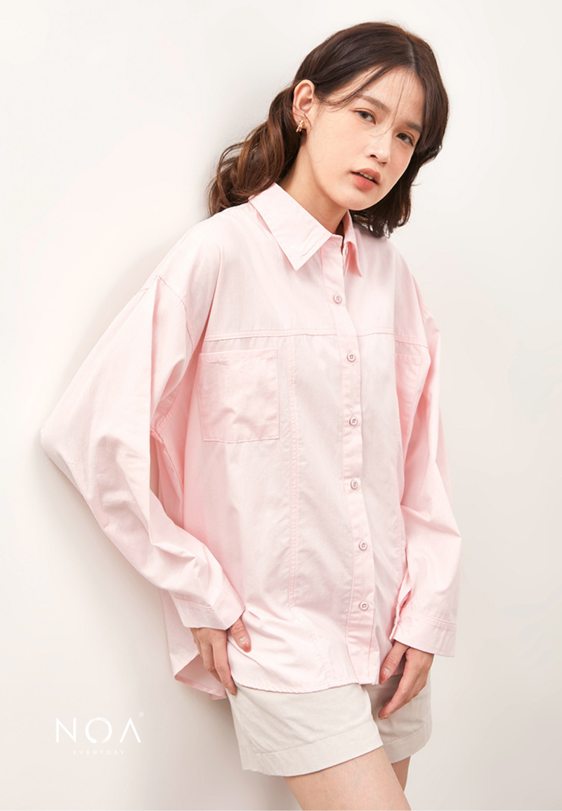 RIYE Long Sleeve Basic Shirt - Light Pink