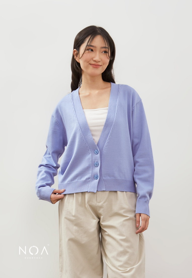 HOTARU Button Knitted Cardigan - Baby Blue