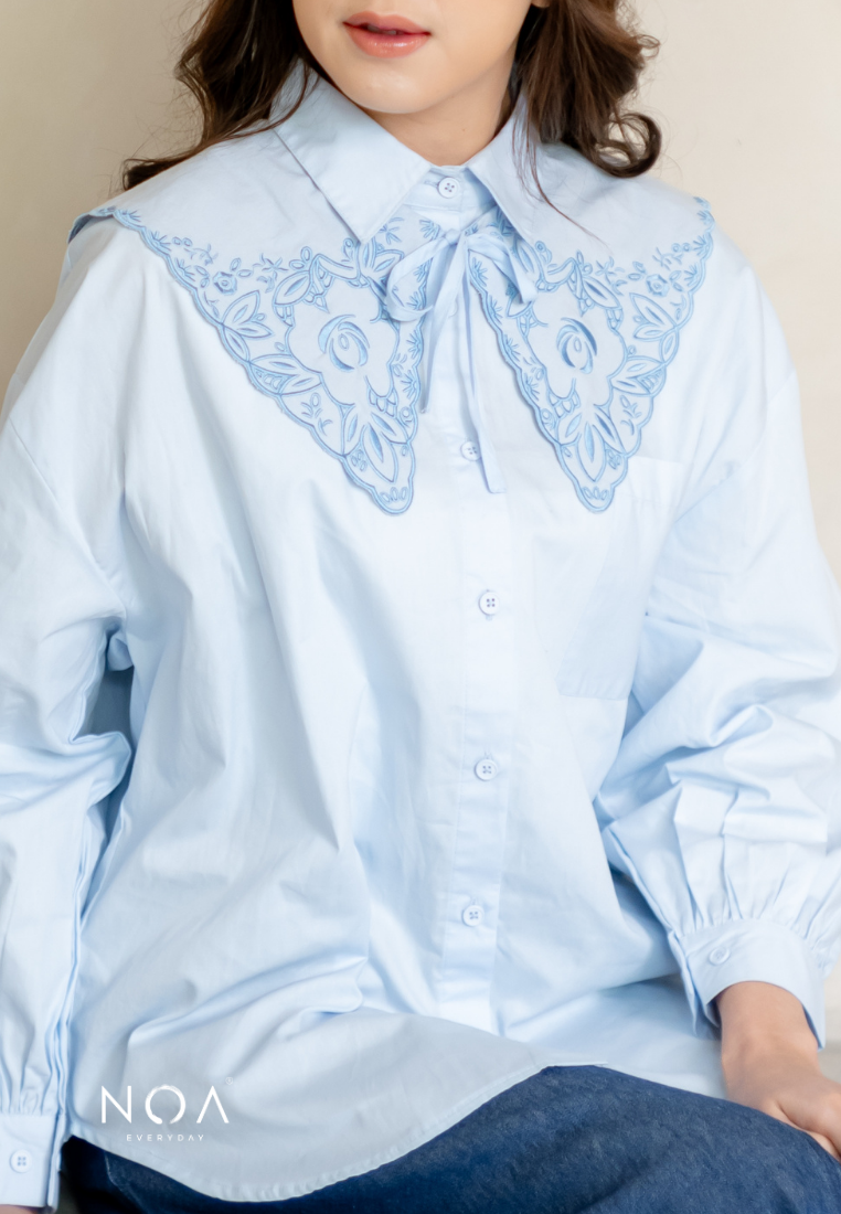 NOA X DHATU YUKA Striped Embroidery Collar