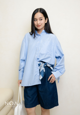 RIZUKA Back Drawstring Long Sleeve Shirt