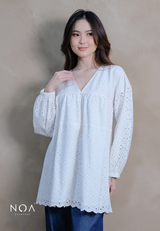 HAKUMI Cotton Embroidery Baby Doll Tunic + Inner Furing