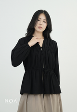 NATSU Linen Long Puff Sleeve Blouse