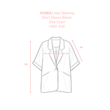 ICHIKA Linen Batwing Short Sleeve Blazer