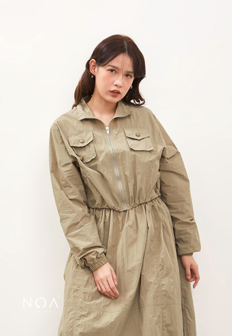 NOA STUDIO - KAZUE Cropped Nylon Jacket - Green Sage