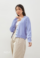 HOTARU Button Knitted Cardigan - Baby Blue