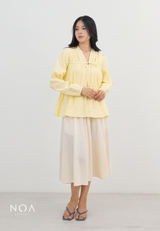 NATSU Linen Long Puff Sleeve Blouse