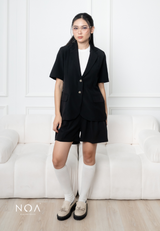 ARISA Short Sleeve Blazer - Black