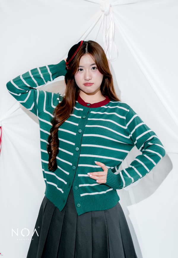 UME Basic Stripes Knitted Cardigan