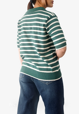 HISANO Knitted Collar Short Sleeve - Green
