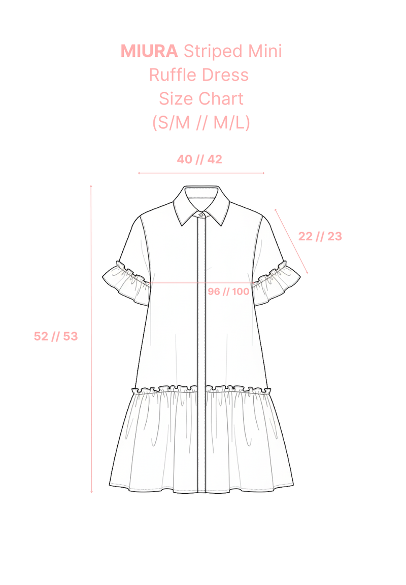 MIURA Striped Mini Ruffle Dress